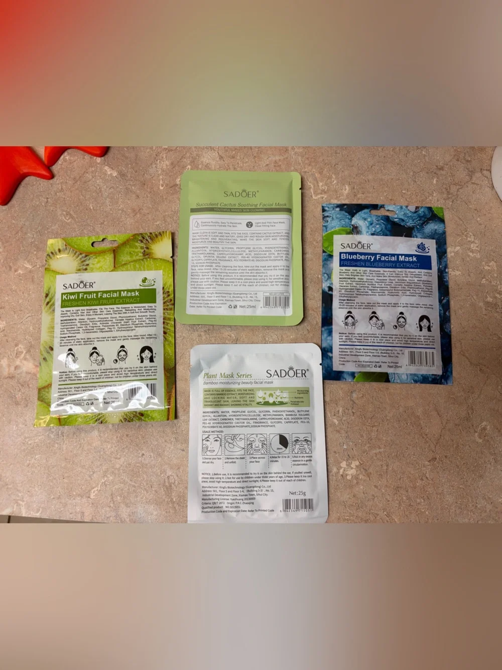 Bundle of 4 Hydrating Individual Sheet Masks